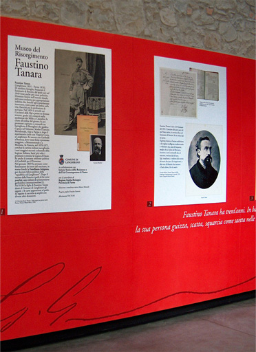 Immagine di una delle installazioni che si trovano nel Museo dove si presenta la mostra su faustino tanara